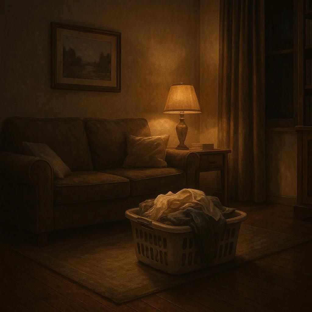 拯救她的代價,是我自己 客廳裡的洗衣籃 laundry on the living room floor