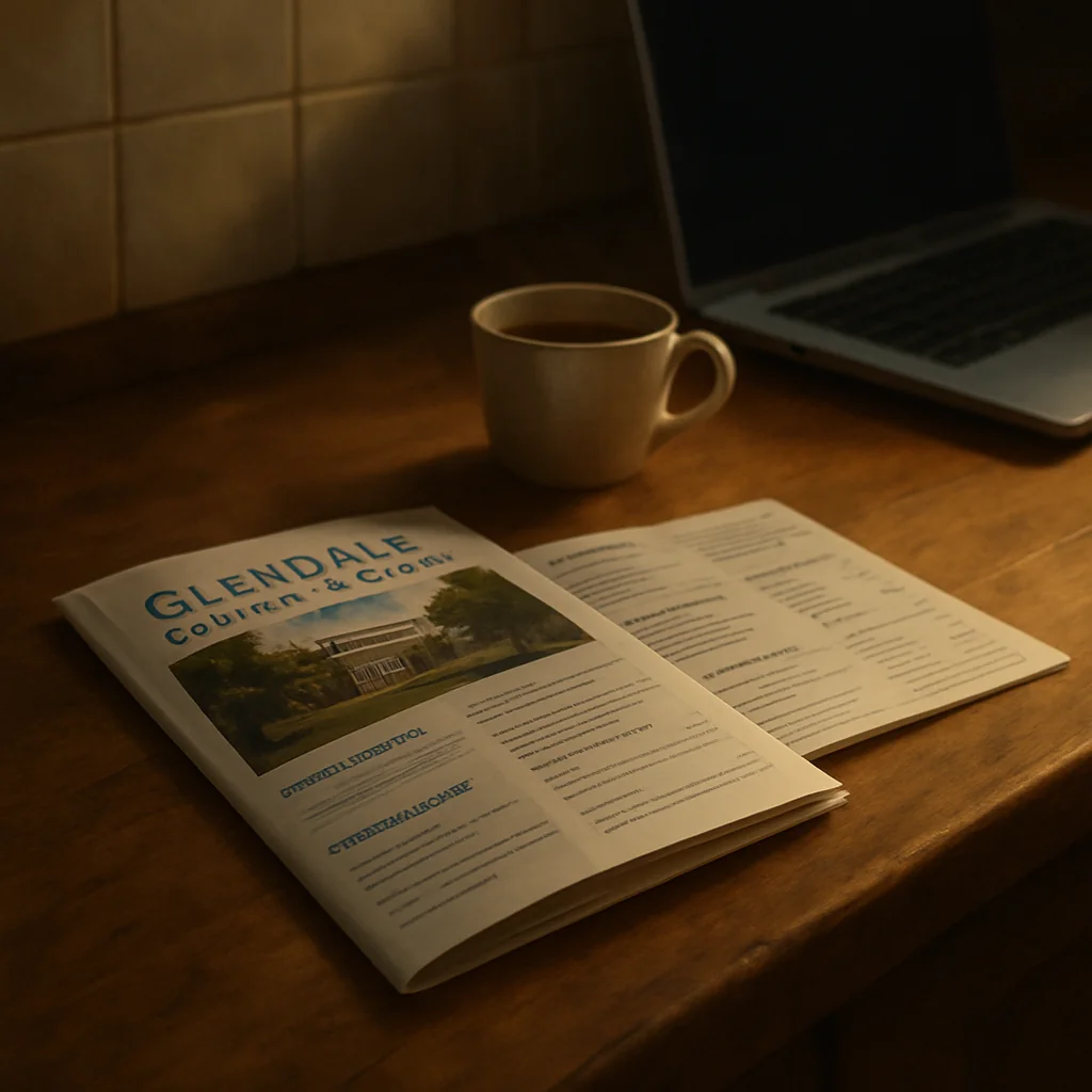 brochure on the counter