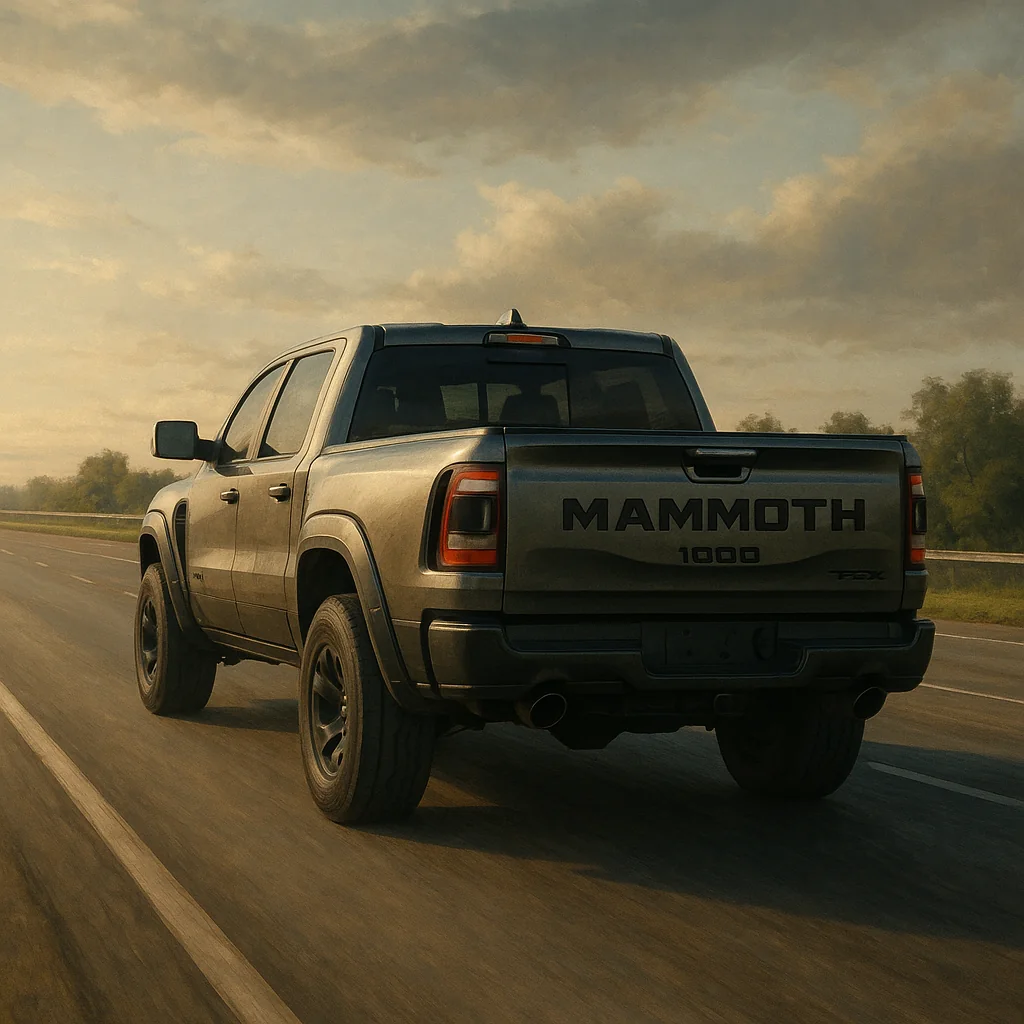a pickup truck on the highway