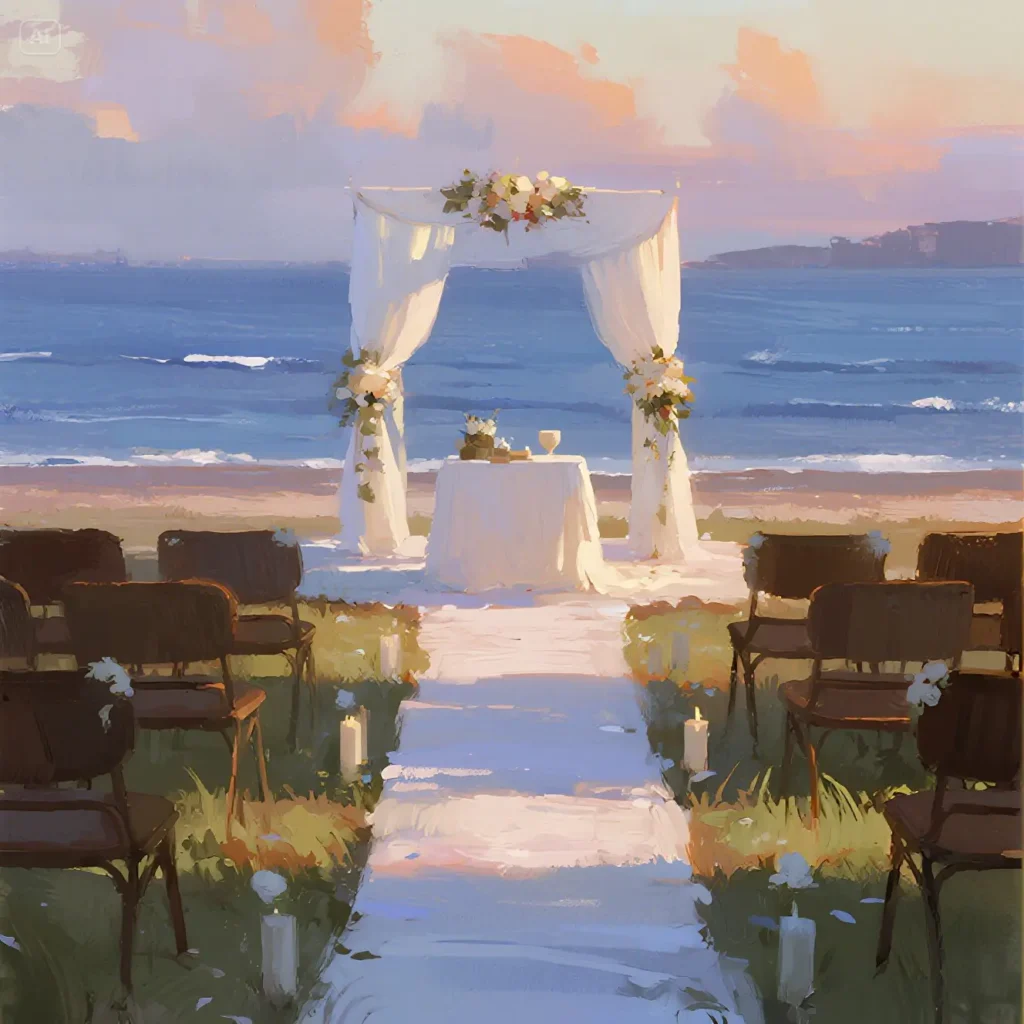 all the days after wedding venue on the beach, sunset time